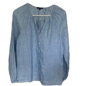 NYDJ Blue Striped Tunic Top